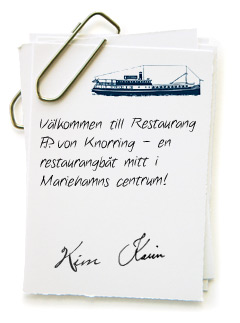 Välkommen till Restaurang F.P. von Knorring - en restaurangbåt mitt i Mariehamns centrum!